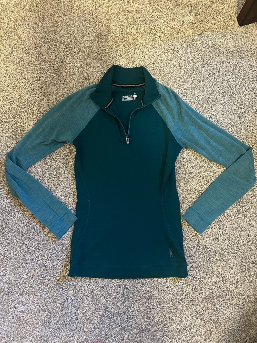 ✨ Smartwool Women's Teal Two-Tone Merino Half-Zip Base layer ✨